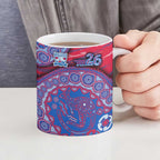 Western Bulldogs NAIDOC Week 2026 Ceramic Mug Australian Aboriginal Dot Art Dreamtime Pattern Style