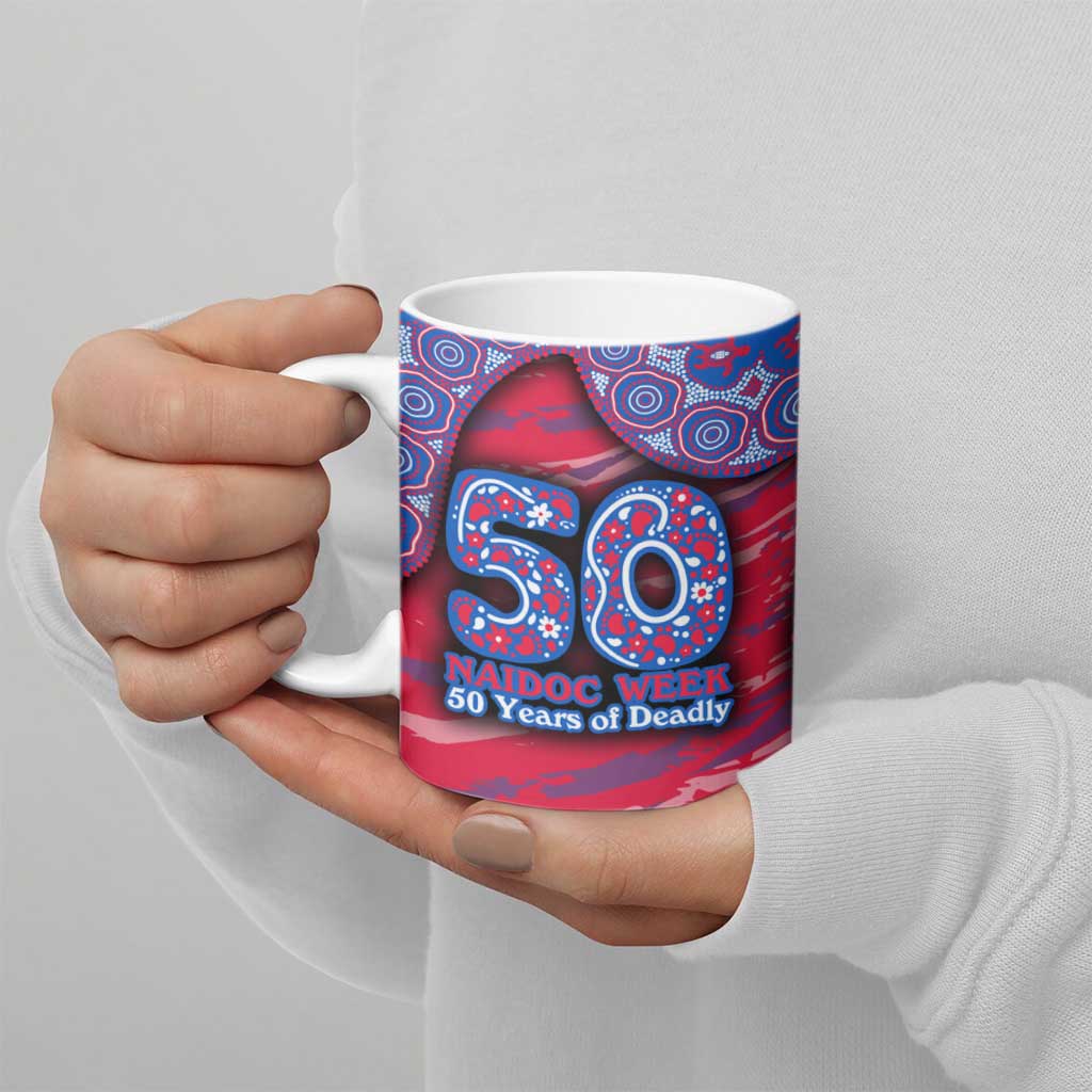 Western Bulldogs NAIDOC Week 2026 Ceramic Mug Australian Aboriginal Dot Art Dreamtime Pattern Style