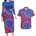 Western Bulldogs NAIDOC Week 2026 Couples Matching Long Sleeve Bodycon Dress and Hawaiian Shirt Australian Aboriginal Dot Art Dreamtime Pattern Style