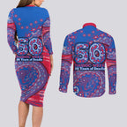 Western Bulldogs NAIDOC Week 2026 Couples Matching Long Sleeve Bodycon Dress and Long Sleeve Button Shirt Australian Aboriginal Dot Art Dreamtime Pattern Style
