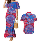 Western Bulldogs NAIDOC Week 2026 Couples Matching Mermaid Dress and Hawaiian Shirt Australian Aboriginal Dot Art Dreamtime Pattern Style