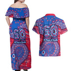 Western Bulldogs NAIDOC Week 2026 Couples Matching Off Shoulder Maxi Dress and Hawaiian Shirt Australian Aboriginal Dot Art Dreamtime Pattern Style