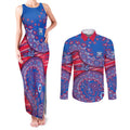 Western Bulldogs NAIDOC Week 2026 Couples Matching Tank Maxi Dress and Long Sleeve Button Shirt Australian Aboriginal Dot Art Dreamtime Pattern Style
