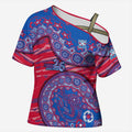 Western Bulldogs NAIDOC Week 2026 Cross Shoulder Shirt Australian Aboriginal Dot Art Dreamtime Pattern Style