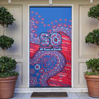 Western Bulldogs NAIDOC Week 2026 Door Cover Australian Aboriginal Dot Art Dreamtime Pattern Style
