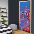 Western Bulldogs NAIDOC Week 2026 Door Cover Australian Aboriginal Dot Art Dreamtime Pattern Style