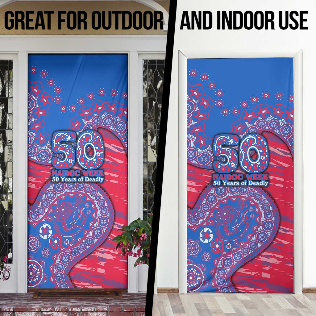Western Bulldogs NAIDOC Week 2026 Door Cover Australian Aboriginal Dot Art Dreamtime Pattern Style