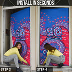 Western Bulldogs NAIDOC Week 2026 Door Cover Australian Aboriginal Dot Art Dreamtime Pattern Style