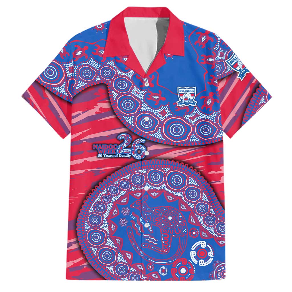 Western Bulldogs NAIDOC Week 2026 Family Matching Long Sleeve Bodycon Dress and Hawaiian Shirt Australian Aboriginal Dot Art Dreamtime Pattern Style