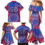 Western Bulldogs NAIDOC Week 2026 Family Matching Mermaid Dress and Hawaiian Shirt Australian Aboriginal Dot Art Dreamtime Pattern Style