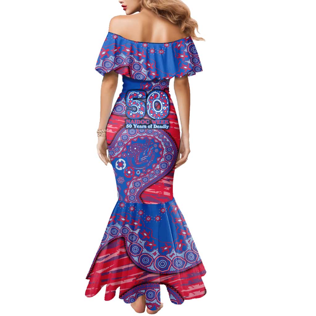Western Bulldogs NAIDOC Week 2026 Family Matching Mermaid Dress and Hawaiian Shirt Australian Aboriginal Dot Art Dreamtime Pattern Style