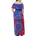 Western Bulldogs NAIDOC Week 2026 Family Matching Off Shoulder Maxi Dress and Hawaiian Shirt Australian Aboriginal Dot Art Dreamtime Pattern Style