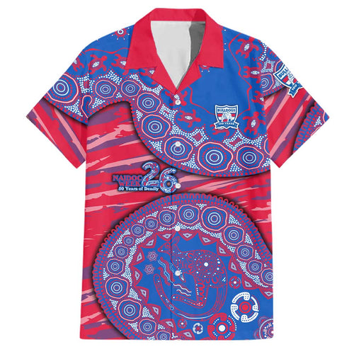 Western Bulldogs NAIDOC Week 2026 Family Matching Puletasi and Hawaiian Shirt Australian Aboriginal Dot Art Dreamtime Pattern Style