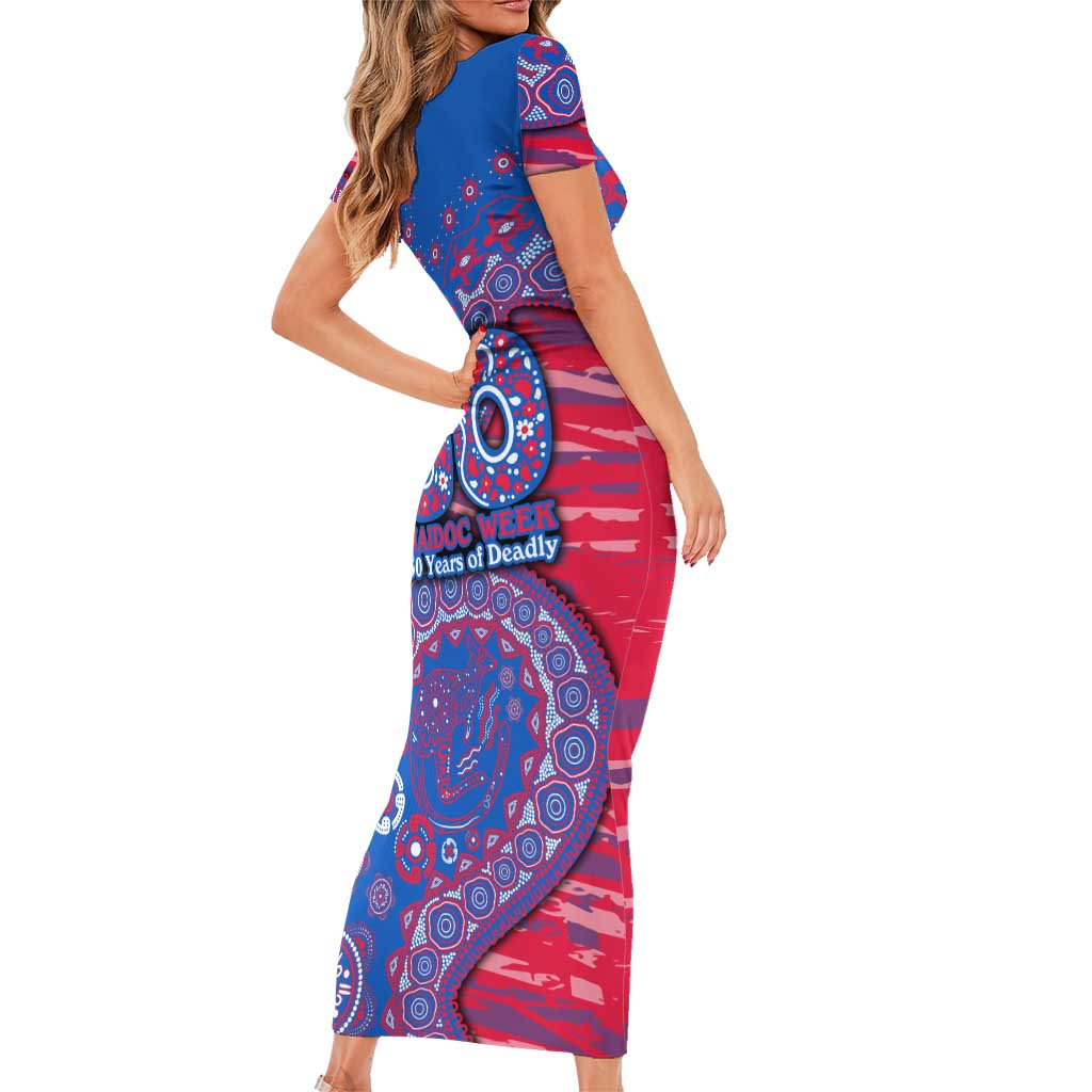 Western Bulldogs NAIDOC Week 2026 Family Matching Short Sleeve Bodycon Dress and Hawaiian Shirt Australian Aboriginal Dot Art Dreamtime Pattern Style