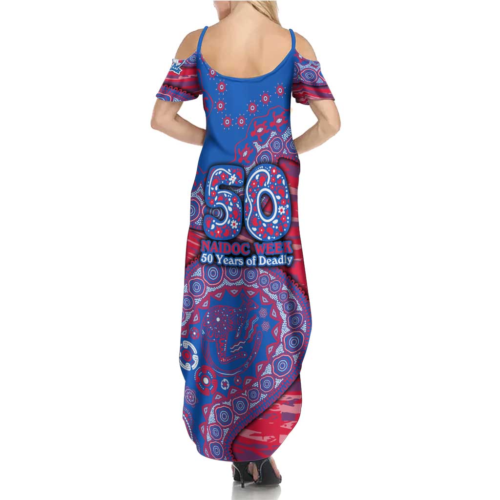 Western Bulldogs NAIDOC Week 2026 Family Matching Summer Maxi Dress and Hawaiian Shirt Australian Aboriginal Dot Art Dreamtime Pattern Style