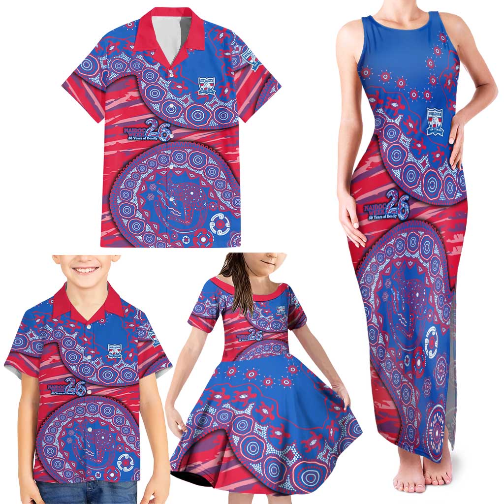Western Bulldogs NAIDOC Week 2026 Family Matching Tank Maxi Dress and Hawaiian Shirt Australian Aboriginal Dot Art Dreamtime Pattern Style