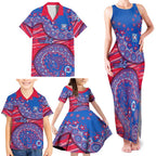 Western Bulldogs NAIDOC Week 2026 Family Matching Tank Maxi Dress and Hawaiian Shirt Australian Aboriginal Dot Art Dreamtime Pattern Style