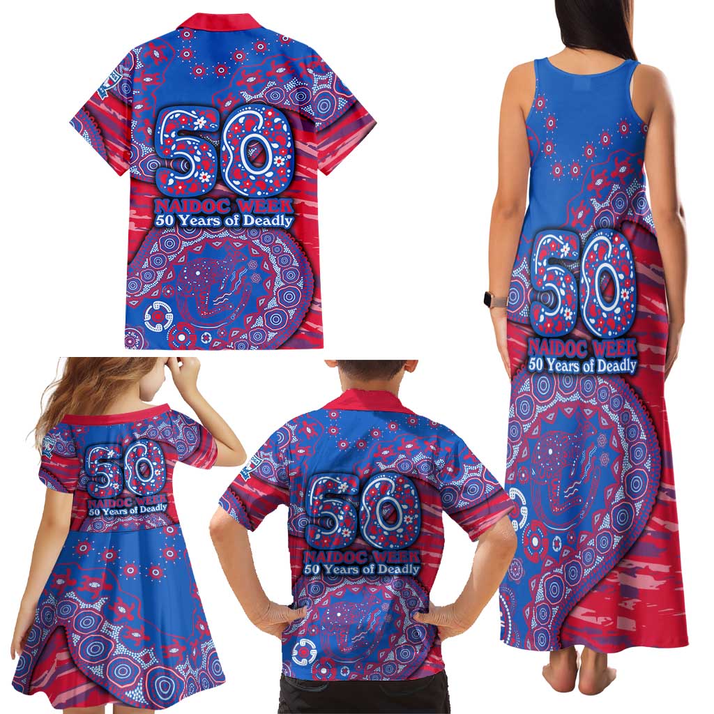 Western Bulldogs NAIDOC Week 2026 Family Matching Tank Maxi Dress and Hawaiian Shirt Australian Aboriginal Dot Art Dreamtime Pattern Style