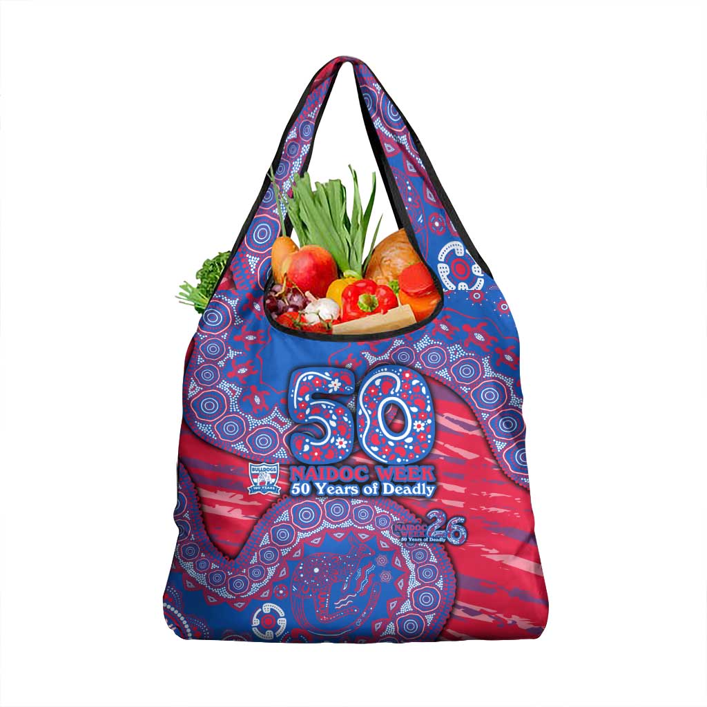 Western Bulldogs NAIDOC Week 2026 Grocery Bag Australian Aboriginal Dot Art Dreamtime Pattern Style