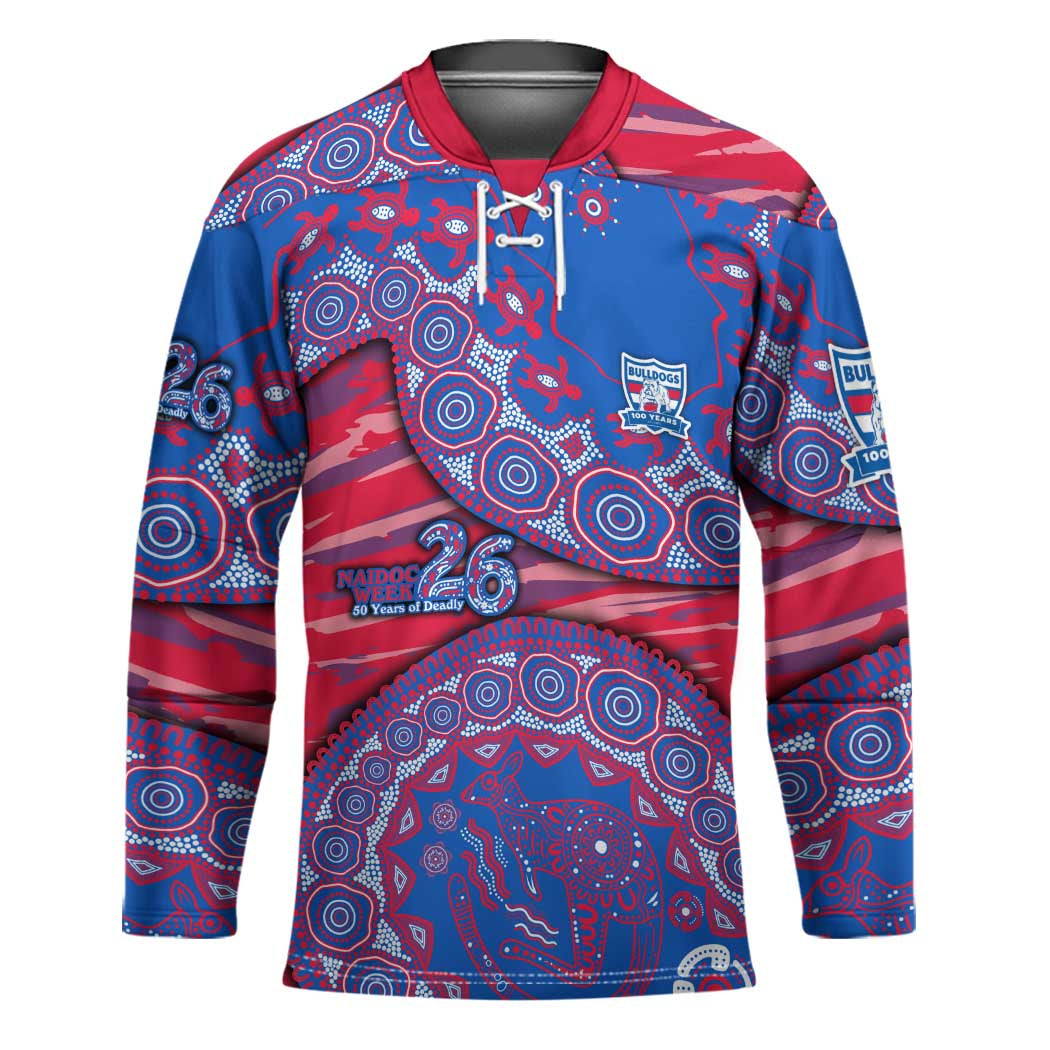 Western Bulldogs NAIDOC Week 2026 Hockey Jersey Australian Aboriginal Dot Art Dreamtime Pattern Style