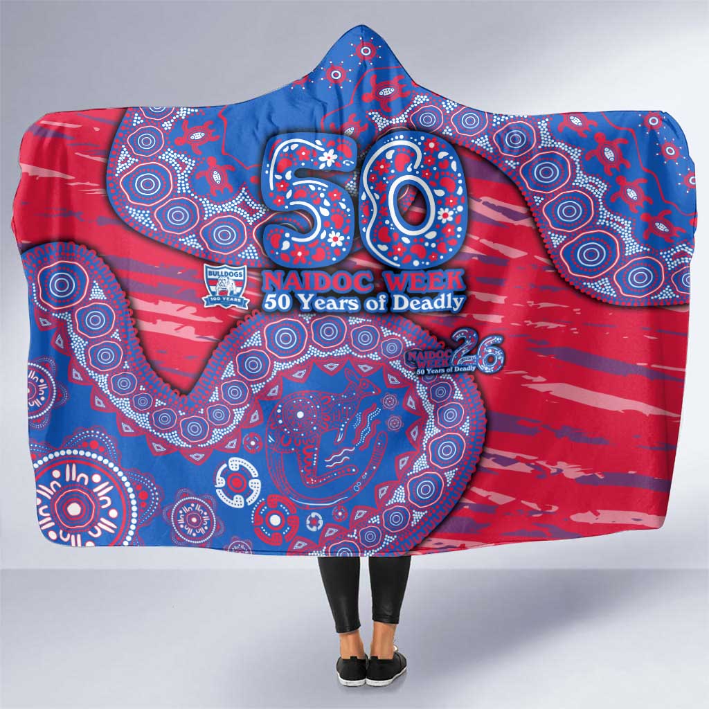 Western Bulldogs NAIDOC Week 2026 Hooded Blanket Australian Aboriginal Dot Art Dreamtime Pattern Style
