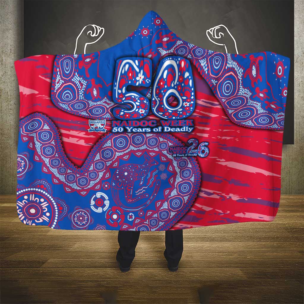 Western Bulldogs NAIDOC Week 2026 Hooded Blanket Australian Aboriginal Dot Art Dreamtime Pattern Style