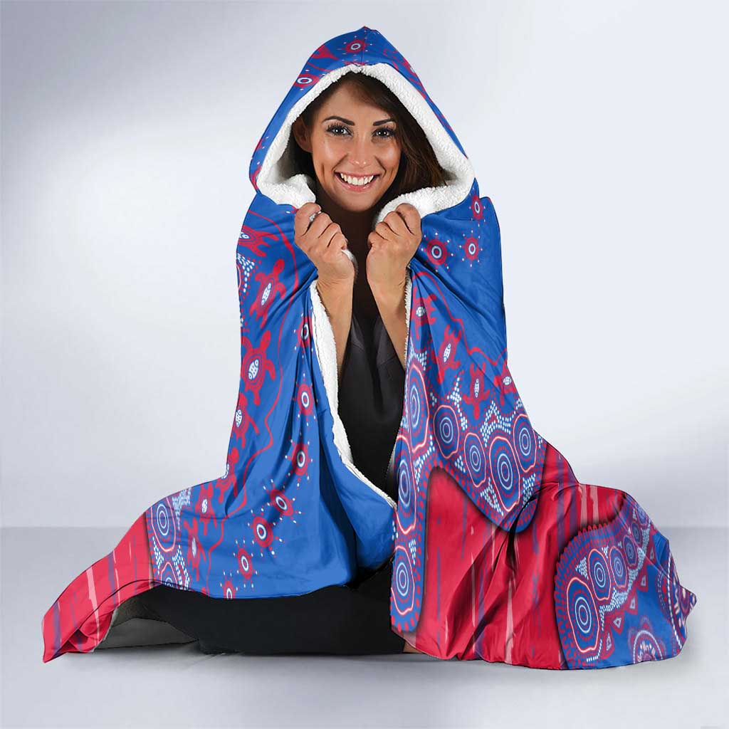 Western Bulldogs NAIDOC Week 2026 Hooded Blanket Australian Aboriginal Dot Art Dreamtime Pattern Style