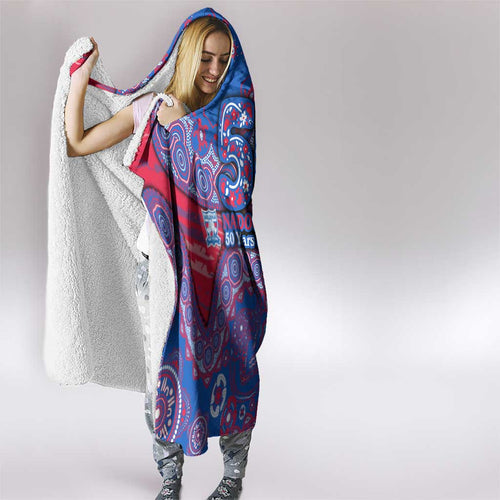 Western Bulldogs NAIDOC Week 2026 Hooded Blanket Australian Aboriginal Dot Art Dreamtime Pattern Style