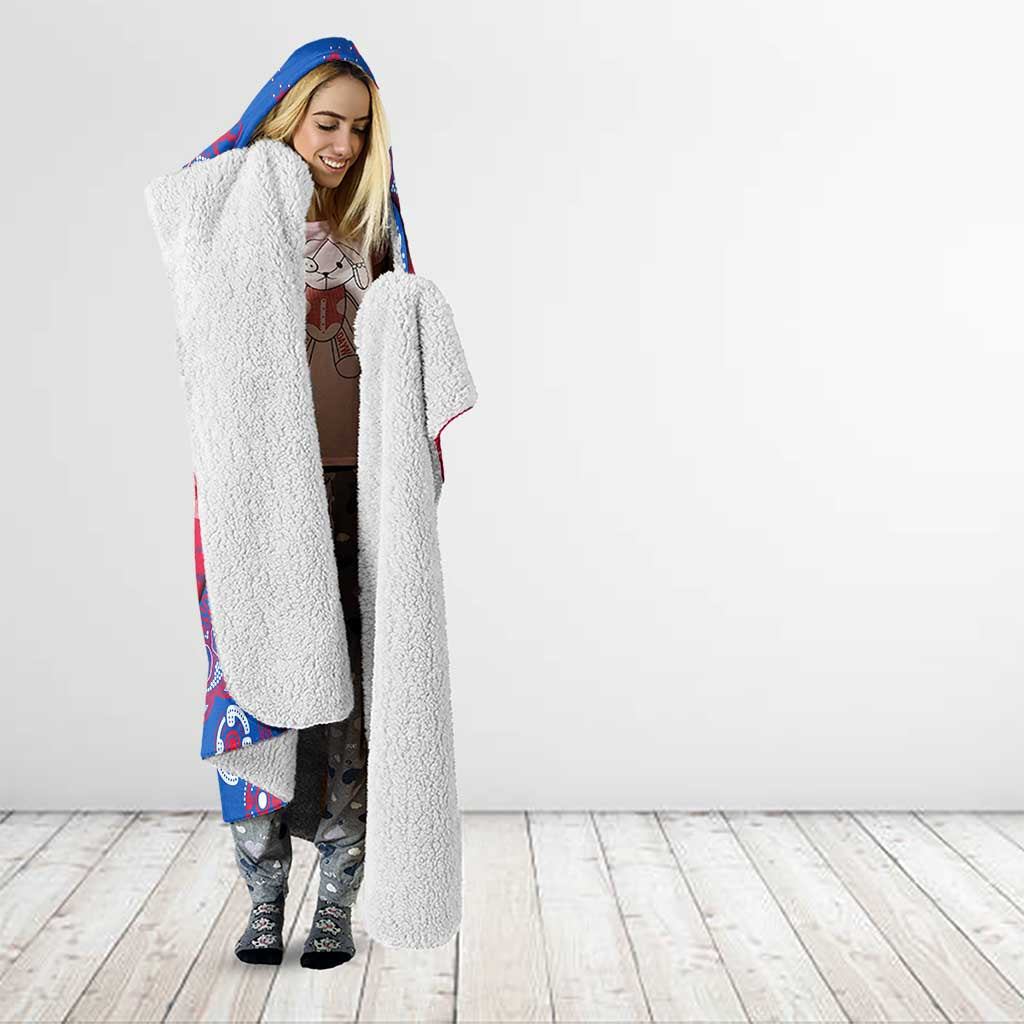 Western Bulldogs NAIDOC Week 2026 Hooded Blanket Australian Aboriginal Dot Art Dreamtime Pattern Style