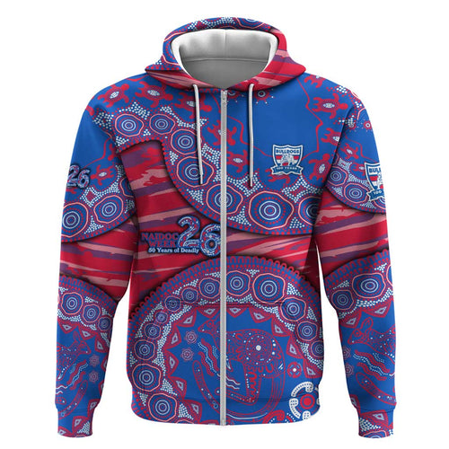 Western Bulldogs NAIDOC Week 2026 Hoodie Australian Aboriginal Dot Art Dreamtime Pattern Style