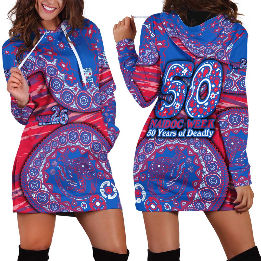 Western Bulldogs NAIDOC Week 2026 Hoodie Dress Australian Aboriginal Dot Art Dreamtime Pattern Style