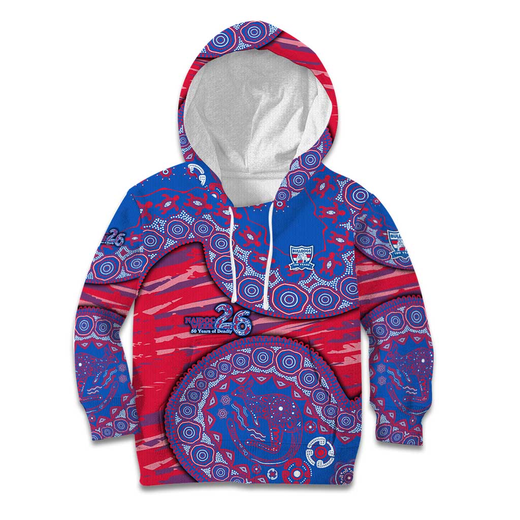 Western Bulldogs NAIDOC Week 2026 Kid Hoodie Australian Aboriginal Dot Art Dreamtime Pattern Style