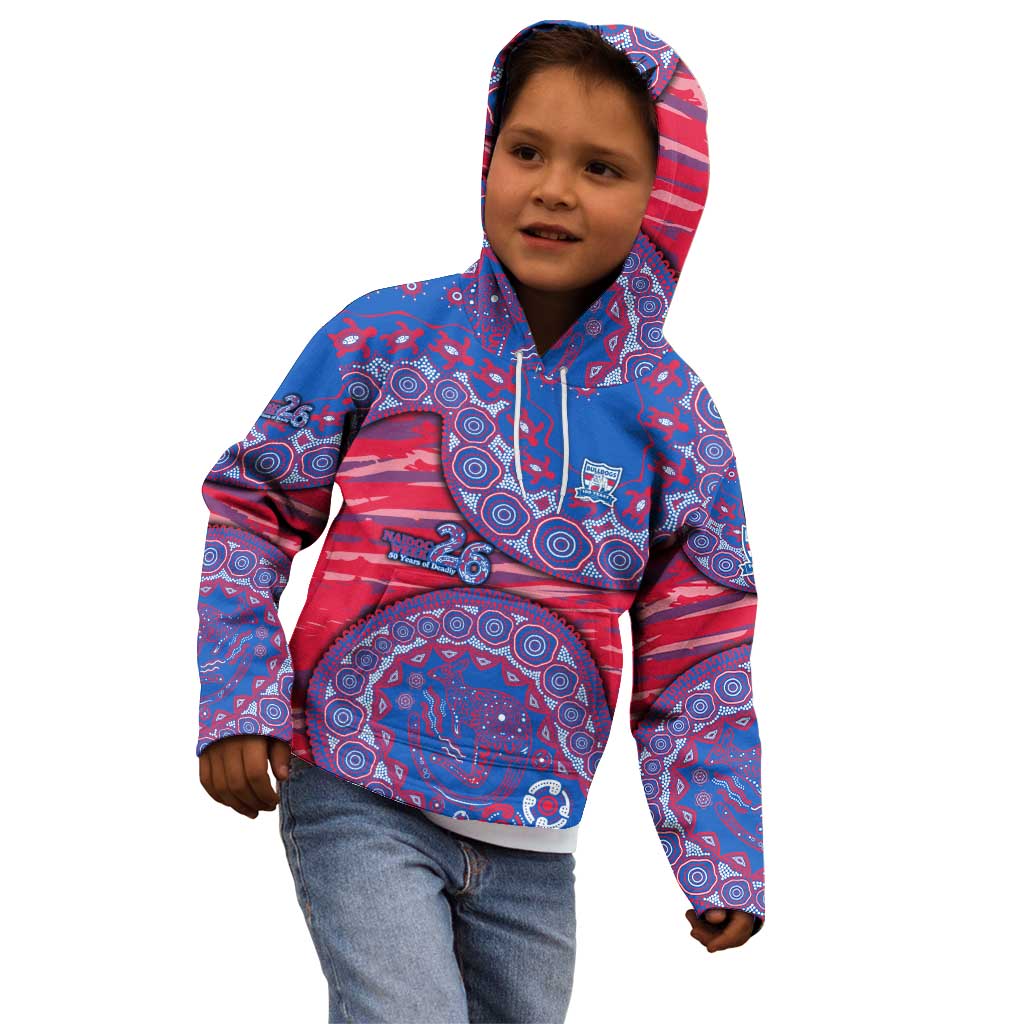 Western Bulldogs NAIDOC Week 2026 Kid Hoodie Australian Aboriginal Dot Art Dreamtime Pattern Style
