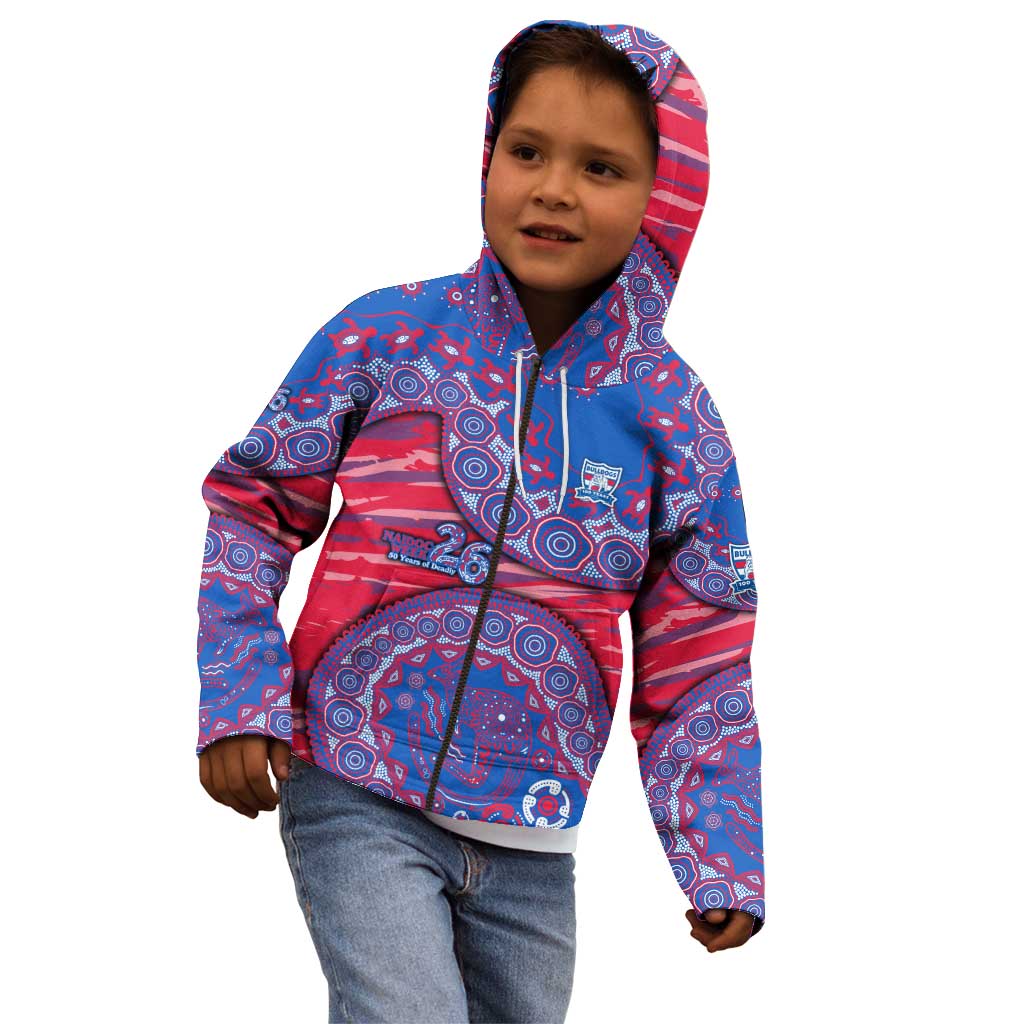 Western Bulldogs NAIDOC Week 2026 Kid Hoodie Australian Aboriginal Dot Art Dreamtime Pattern Style