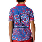 Western Bulldogs NAIDOC Week 2026 Kid Polo Shirt Australian Aboriginal Dot Art Dreamtime Pattern Style