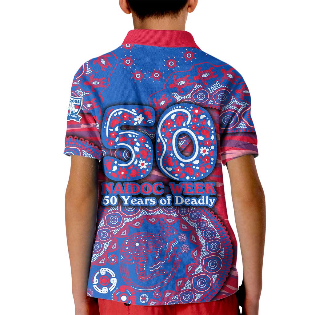 Western Bulldogs NAIDOC Week 2026 Kid Polo Shirt Australian Aboriginal Dot Art Dreamtime Pattern Style
