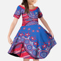Western Bulldogs NAIDOC Week 2026 Kid Short Sleeve Dress Australian Aboriginal Dot Art Dreamtime Pattern Style