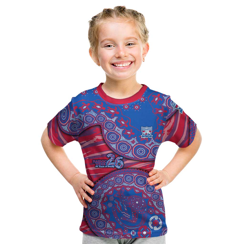 Western Bulldogs NAIDOC Week 2026 Kid T Shirt Australian Aboriginal Dot Art Dreamtime Pattern Style