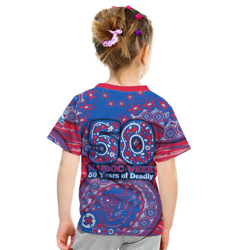 Western Bulldogs NAIDOC Week 2026 Kid T Shirt Australian Aboriginal Dot Art Dreamtime Pattern Style