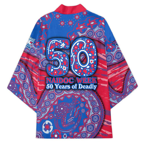 Western Bulldogs NAIDOC Week 2026 Kimono Australian Aboriginal Dot Art Dreamtime Pattern Style