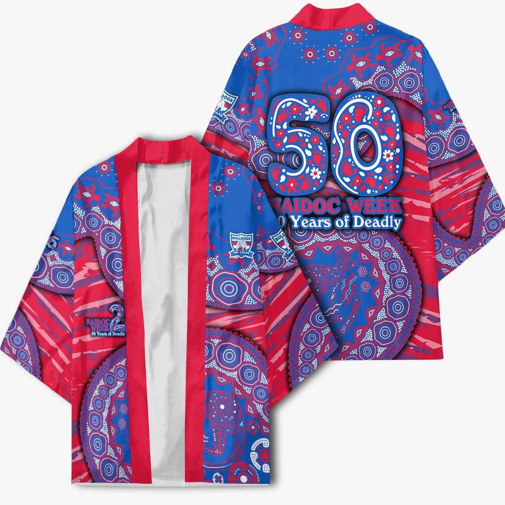 Western Bulldogs NAIDOC Week 2026 Kimono Australian Aboriginal Dot Art Dreamtime Pattern Style