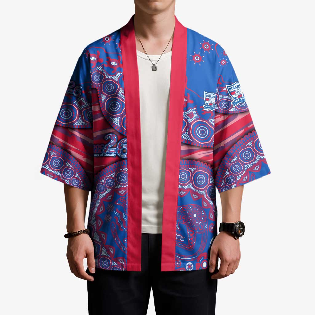 Western Bulldogs NAIDOC Week 2026 Kimono Australian Aboriginal Dot Art Dreamtime Pattern Style