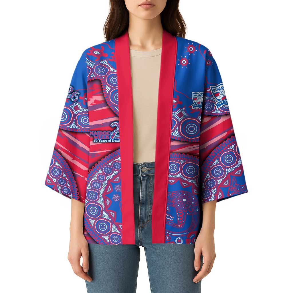 Western Bulldogs NAIDOC Week 2026 Kimono Australian Aboriginal Dot Art Dreamtime Pattern Style