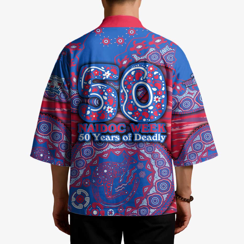 Western Bulldogs NAIDOC Week 2026 Kimono Australian Aboriginal Dot Art Dreamtime Pattern Style