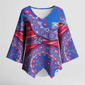 Western Bulldogs NAIDOC Week 2026 Kimono Sleeve Blouse Australian Aboriginal Dot Art Dreamtime Pattern Style