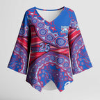 Western Bulldogs NAIDOC Week 2026 Kimono Sleeve Blouse Australian Aboriginal Dot Art Dreamtime Pattern Style