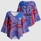 Western Bulldogs NAIDOC Week 2026 Kimono Sleeve Blouse Australian Aboriginal Dot Art Dreamtime Pattern Style