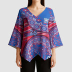 Western Bulldogs NAIDOC Week 2026 Kimono Sleeve Blouse Australian Aboriginal Dot Art Dreamtime Pattern Style