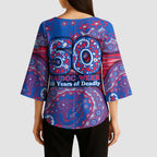 Western Bulldogs NAIDOC Week 2026 Kimono Sleeve Blouse Australian Aboriginal Dot Art Dreamtime Pattern Style