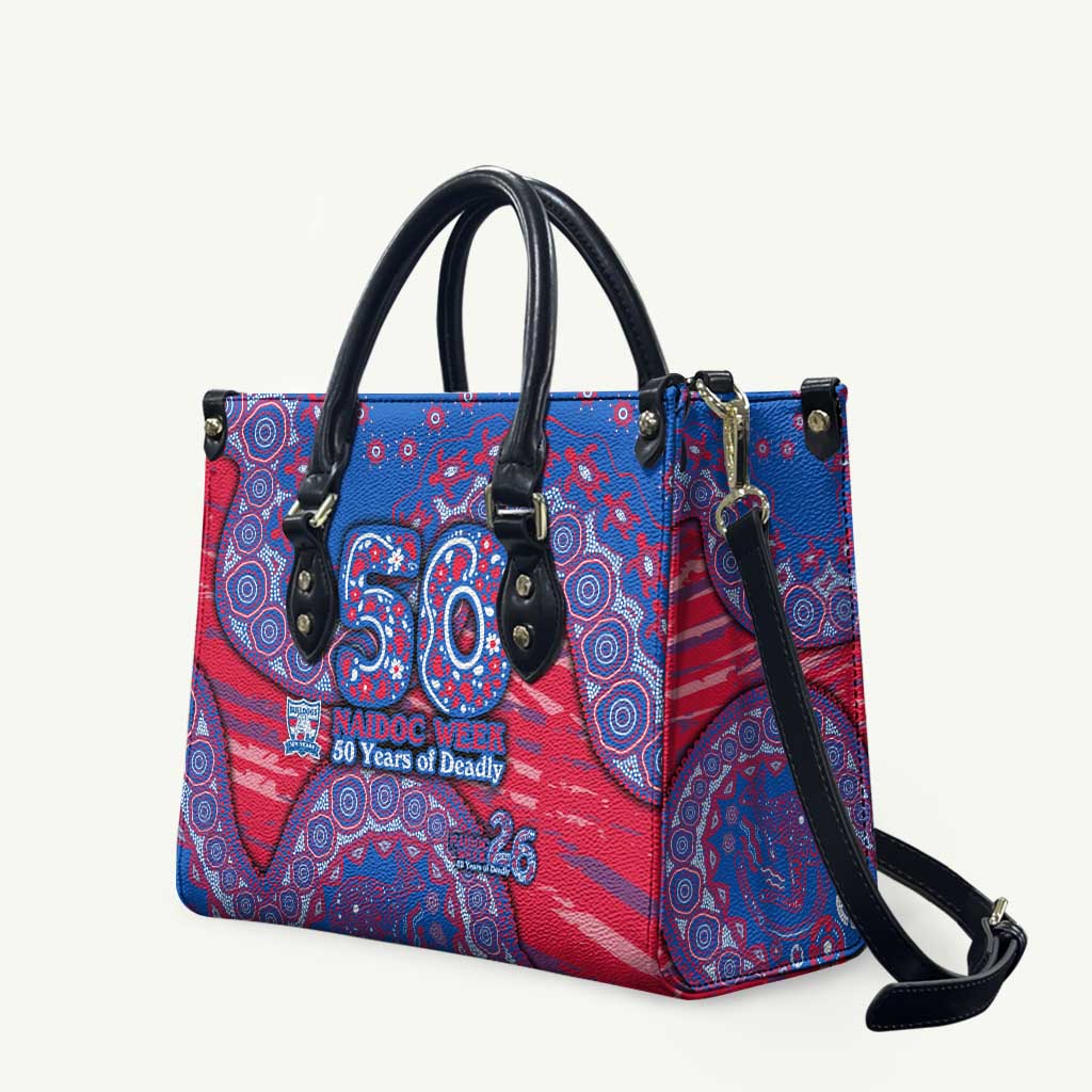 Western Bulldogs NAIDOC Week 2026 Leather Bag Australian Aboriginal Dot Art Dreamtime Pattern Style